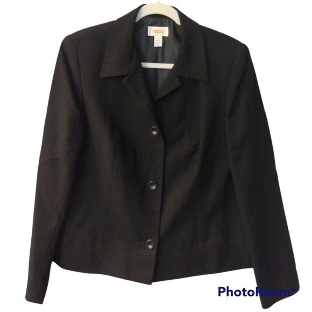 Women's Talbots Black Wool Blazer Size 10